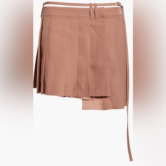 Acne Studios lpleat Belted Brown Pleated Mini Skirt 34=2US - Picture 1 of 8